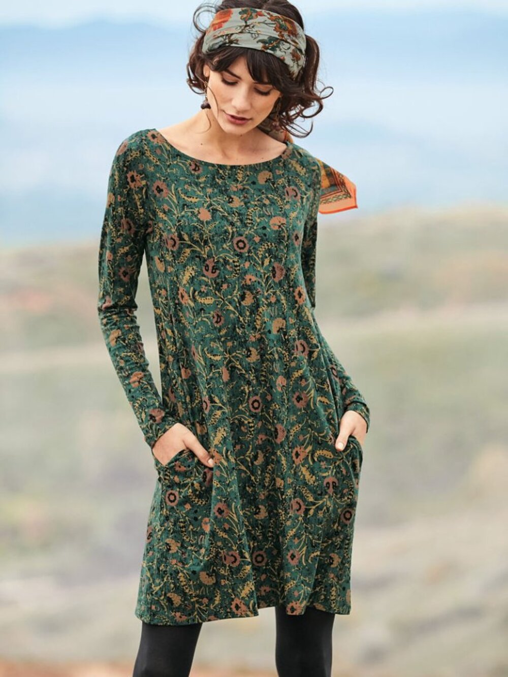 Peruvian Connection Women's XL Dress, A-Line, Long Sleeves, Flattering Fit